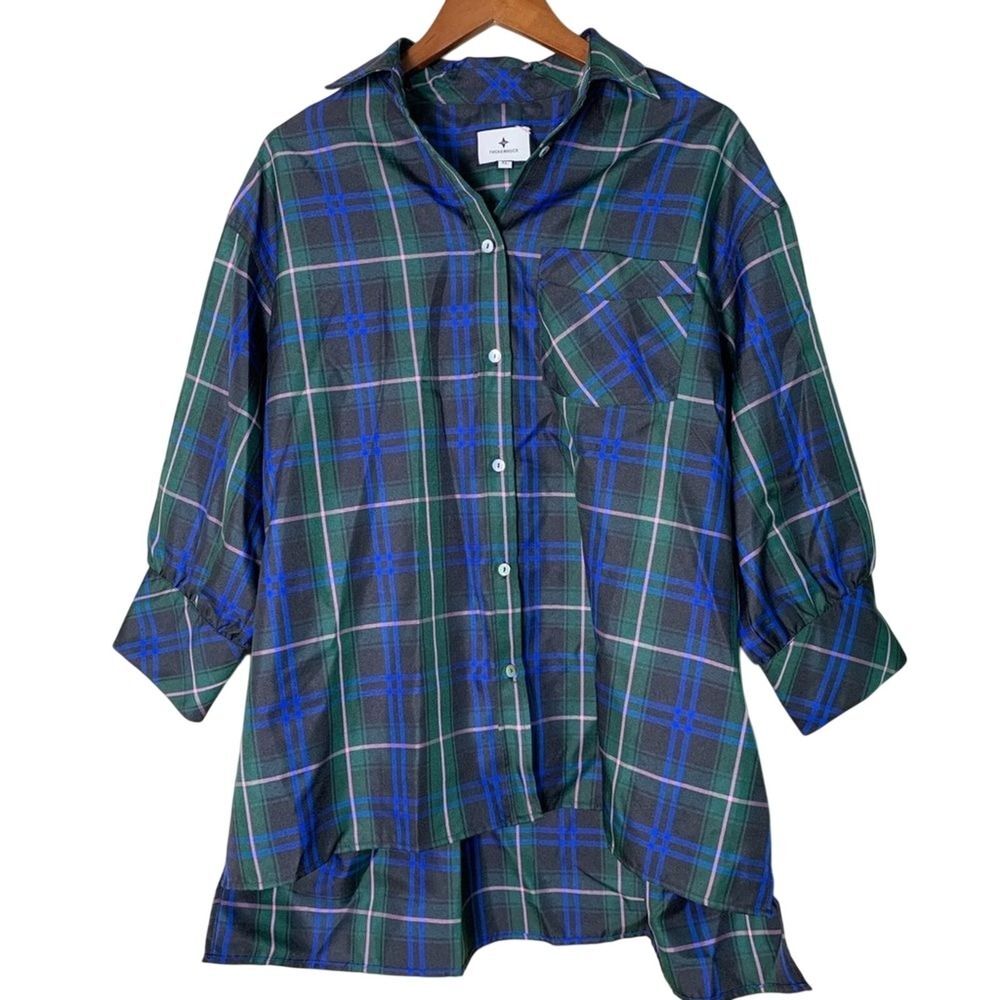 Tuckernuck x Cameran Eubanks Wimberly Party Plaid Adair Blouse Tartan Size XL